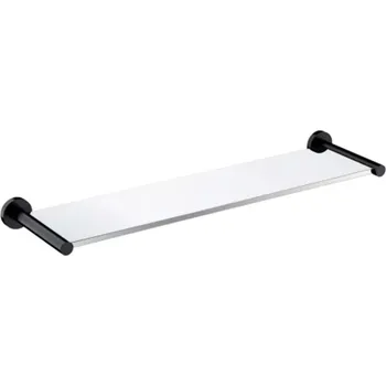 Drátěná police OMNIRES Modern Project - Polička, délka 55 cm, sklo/matná černá MP60930BL