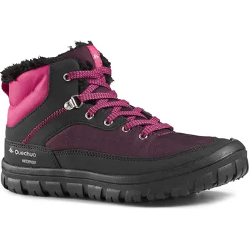 Dětská sportovní obuv QUECHUA Dětské turistické nepromokavé boty na šněrování SH100 Warm 35 FIALOVÁ|RŮŽOVÁ