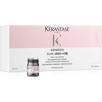 Vlasová regenerace Kérastase Genesis Cure Apaisante kúra obnovující kvalitu a pružnost vlasové pokožky v ampulích 10x 6 ml
