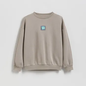 Chlapecká mikina Reserved - Bavlněná oversize mikina - béžová - 574HR-08X - 574HR-08X-170