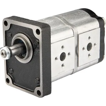 Čerpadlo Pravé dvousekční hydraulické čerpadlo Hydrosila se zubovým pohonem, skupina 2, objem: 10/10 cm3/ot., účinnost (1500 ot.): 15/15 l/min