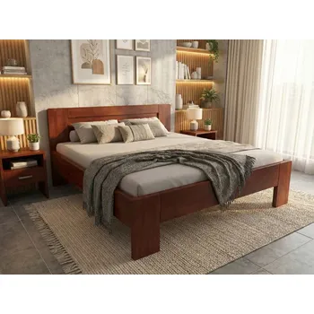 Postel Buková zvýšená manželská postel 180x200 - Montana Supra Odstín moření: Kaštan, Rozměr: 180x200