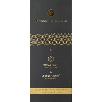 Čokoláda Zlaté čokoládové dražé s lyofilizovaným Kampotským pepřem – .pepper..chocolate