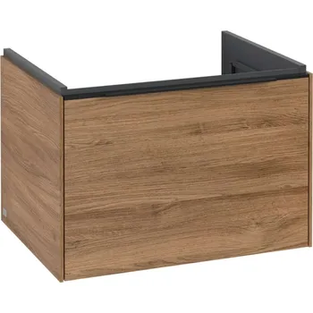 Villeroy & Boch - Umyvadlová skříňka, 62x43x48 cm, 1 zásuvka, Oak Kansas/černá C57501RH