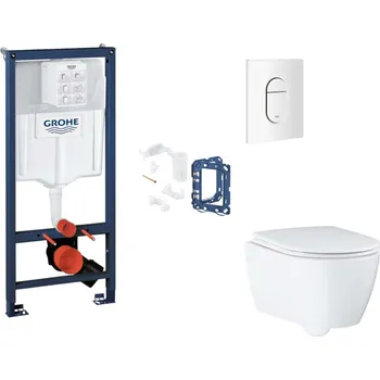 Grohe Rapid SL - Set předstěnové instalace, klozetu, sedátka SoftClose, tlačítka Arena Cosmopolitan a sady pro vhazování tablet, alpská bílá SANI11BB3155