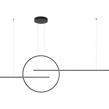 Redo 01-1737 Giotto, moderní závěsné svítidlo, 66W LED 3000K dimswitch, černá, délka 176cm