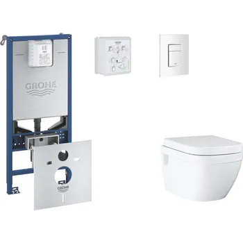 Grohe Rapid SLX - Set předstěnové instalace, klozetu, sedátka SoftClose a tlačítka Skate Cosmopolitan, alpská bílá SANI11BB3109