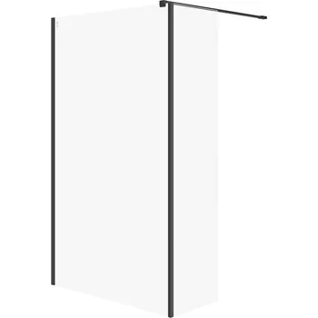 Cersanit Mille - Sprchová stěna Walk-In, 120x200 cm, černá/čiré sklo S601-178