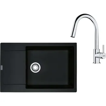 Granitový dřez Franke Sety - Kuchyňský set G260O, fragranitový dřez MRG 611-78 BB a baterie FS 3229.031, onyx/chrom 114.0700.724