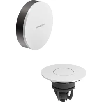 Sifon Hansgrohe Flexaplus - Vrchní sada k vanové odtokové a přepadové soupravě s napouštěním, Push-Open, kartáčovaný černý chrom/vysoce lesklá bílá 58187340