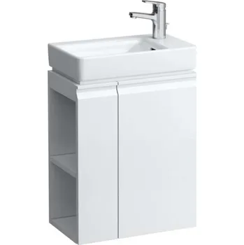 Laufen Pro S - Skříňka s umývátkem, sifonem a boční policí vlevo, 48x28x69 cm, matná bílá H8629644631041