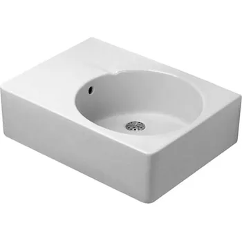 Umyvadlo Duravit Scola - Umyvadlo 62x46 cm, s přepadem, otvor pro baterii vlevo, WonderGliss, bílá 06856000111