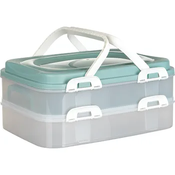 Dóza na potraviny Banquet Party box Culinaria 2 x 7 l, dvoupatrový, mint víko