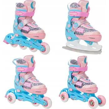 Kolečkové brusle Brusle 4v1 Raven Etta Pink Velikost bruslí: EU 27-30, Typ nože: Pánský (hokejový)