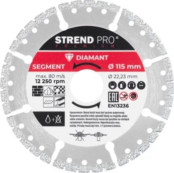 Brusný papír Kotouč Strend Pro Premium, Vacuum brazed, 115 mm, diamantový, řezný, multi 2232042