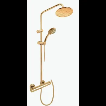 RAV Slezák Sprchový systém s termostatickou baterií, kartáčovaná zlatá TRM82.5/7-61ZK