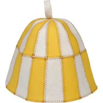 Klobouk do sauny, kostkovaný - žlutý