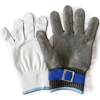 Pracovní rukavice Neprůřezná drátěná rukavice z ocelových kroužků Velikost: L