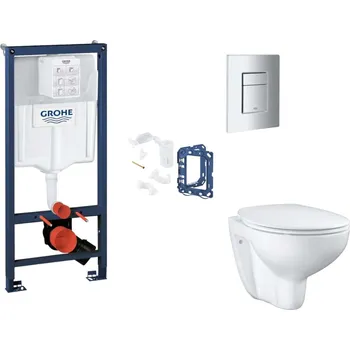 Grohe Rapid SL - Set předstěnové instalace, klozetu, sedátka SoftClose, tlačítka Skate Cosmopolitan a sady pro vhazování tablet, matný chrom SANI11BB2134