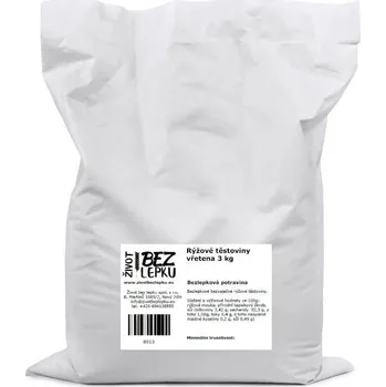 Život bez lepku LUCKA rýžové těstoviny vřetena 3 kg