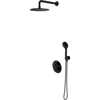 Sprchový set OMNIRES Y - Sprchový set s termostatem pod omítku, s tělesem, průměr 25 cm, 5 proudů, černá SYSYT05BL