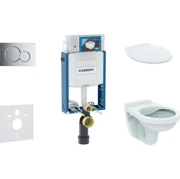 Geberit Kombifix - Set předstěnové instalace, klozet Alpha se sedátkem, tlačítko Sigma01, lesklý chrom 110.302.00.5 NR2