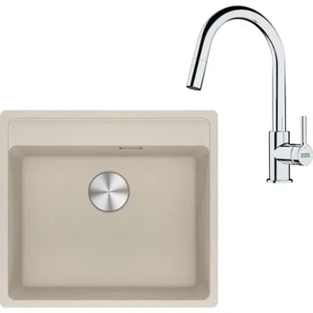 Granitový dřez Franke Sety - Kuchyňský set G254SA, fragranitový dřez MRG 610-52 RTL a baterie FS 3229.031, sahara/chrom 114.0700.704