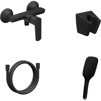 Ravak Life - Sprchová baterie s příslušenstvím, matná černá X07S112