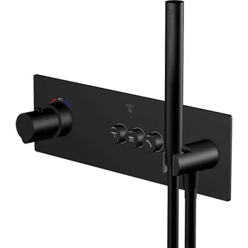 Vodovodní baterie Steinberg 390 - Termostatická baterie pod omítku, pro 3 spotřebiče, s tělesem, matná černá 390 4232 2 S