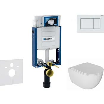 WC sada Geberit Kombifix - Set předstěnové instalace, klozetu Oudee a sedátka softclose, tlačítko Sigma20, bílá/bílá mat SANI15CA3124