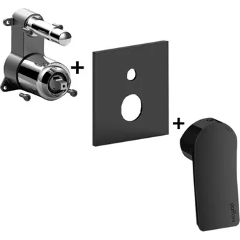 Vodovodní baterie Paffoni Tilt - Baterie pod omítku pro 2 spotřebiče, matná černá TIBOX015NO/M