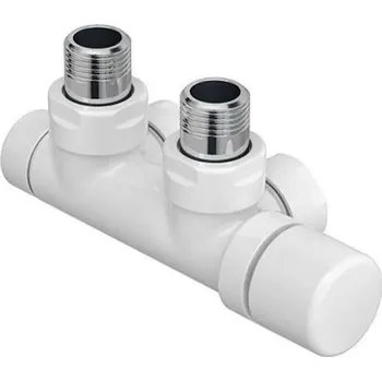 Zehnder Příslušenství - Rohová armatura Set P, 1/2, s regulační hlavicí vpravo, přívod vpravo, rozteč 50 mm, bílá 839051