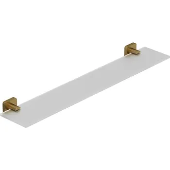 Drátěná police Kludi Vela S - Polička, délka 60 cm, sklo/kartáčované zlato 25973N0