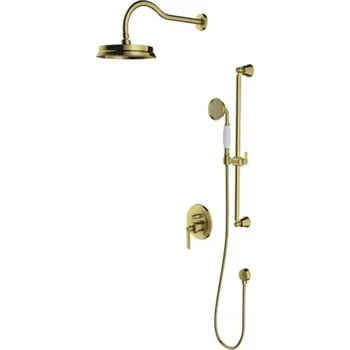 Sprchový set OMNIRES Armance - Sprchový set s baterií pod omítku, s tělesem, průměr 22,5 cm, kartáčovaná mosaz SYSAM20BSB