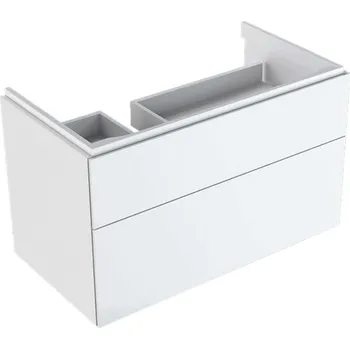 Koupelnový nábytek Geberit Xeno 2 - Skříňka pod umyvadlo 90 cm s odkládací plochou, zásuvka s LED svítidlem, lesklá bílá 500.515.01.1