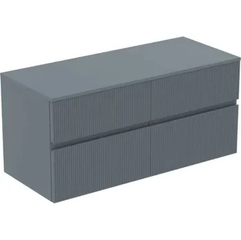 Nábytek Ideal Standard Finesse - Umyvadlová skříňka, 120x51x56 cm, 4 zásuvky, Ribbed Matt ashblue E3437UQ
