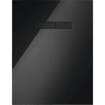 Tece TECElux - Horní skleněná deska s manuálním ovládáním splachování, černé sklo/černá 9650005