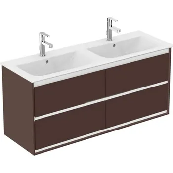 Nábytek Ideal Standard Connect Air - Skříňka pod dvojumyvadlo 120 cm, matná hnědá/matný bílý lak E0822VY