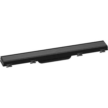 Odvodňovací žlab Hansgrohe RainDrain Match - Sprchový žlab s nerezovým roštem 600, s výškově stavitelným rámem, černá 56036610