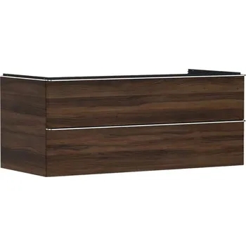Koupelnový nábytek Hansgrohe Xelu Q - Umyvadlová skříňka, 50x118x55 cm, 2 zásuvky, tmavý ořech/chrom 54085000