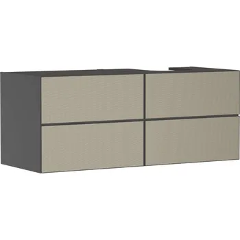 Koupelnový nábytek Hansgrohe Xevolos E - Umyvadlová skříňka 137x56x55 cm, 4 zásuvky, matná šedá/bronz 54241390