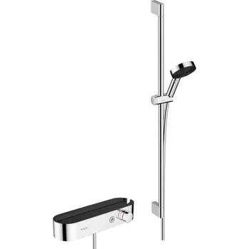 Sprchový set Hansgrohe Pulsify Select - Sprchový set Relaxation s termostatem, 3 proudy, s tyčí 90 cm, chrom 24270000