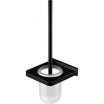 WC štětka Steinberg 450 - WC štětka nástěnná s držákem, bílé sklo/matná černá 450 2901 S