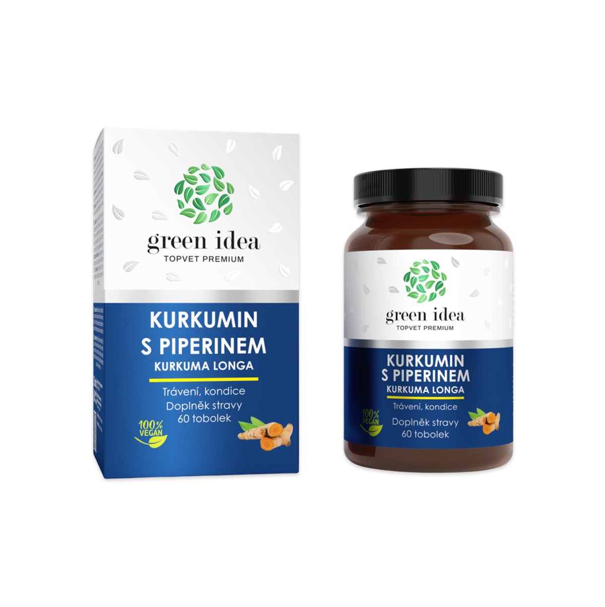 Green idea Kurkumin s piperinem bylinný extrakt - tobolky 60 ks