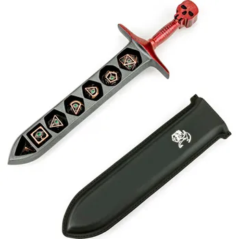 Příslušenství k deskovým hrám Hymgho Grim Dagger Dice Case - pouzdro na kostky ve tvaru dýky - červené