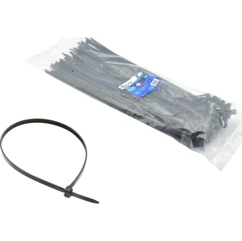 Organizace kabelů Stahovací pásky černé s UV filtrem, 250x4.8mm, 100ks GEKO