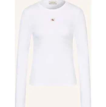 Dámské tričko Calvin Klein Jeans Dlouhé Rukávy, bílá