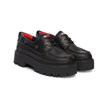 Dámská obuv Tommy Jeans Polobotky Archive '01 Boat Shoe Leather EN0EN03003 Černá 36