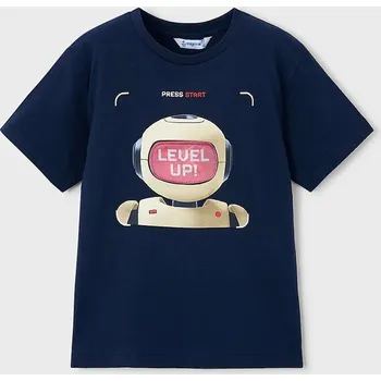 Dětské bavlněné tričko Mayoral 3065.5E.Mini.PPY2 námořnická modř 59X, vel. 134