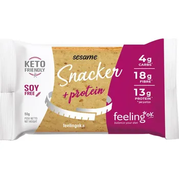 FeelingOK High Protein+Fiber Snacker Seasame 50 g Příchuť: Sezam